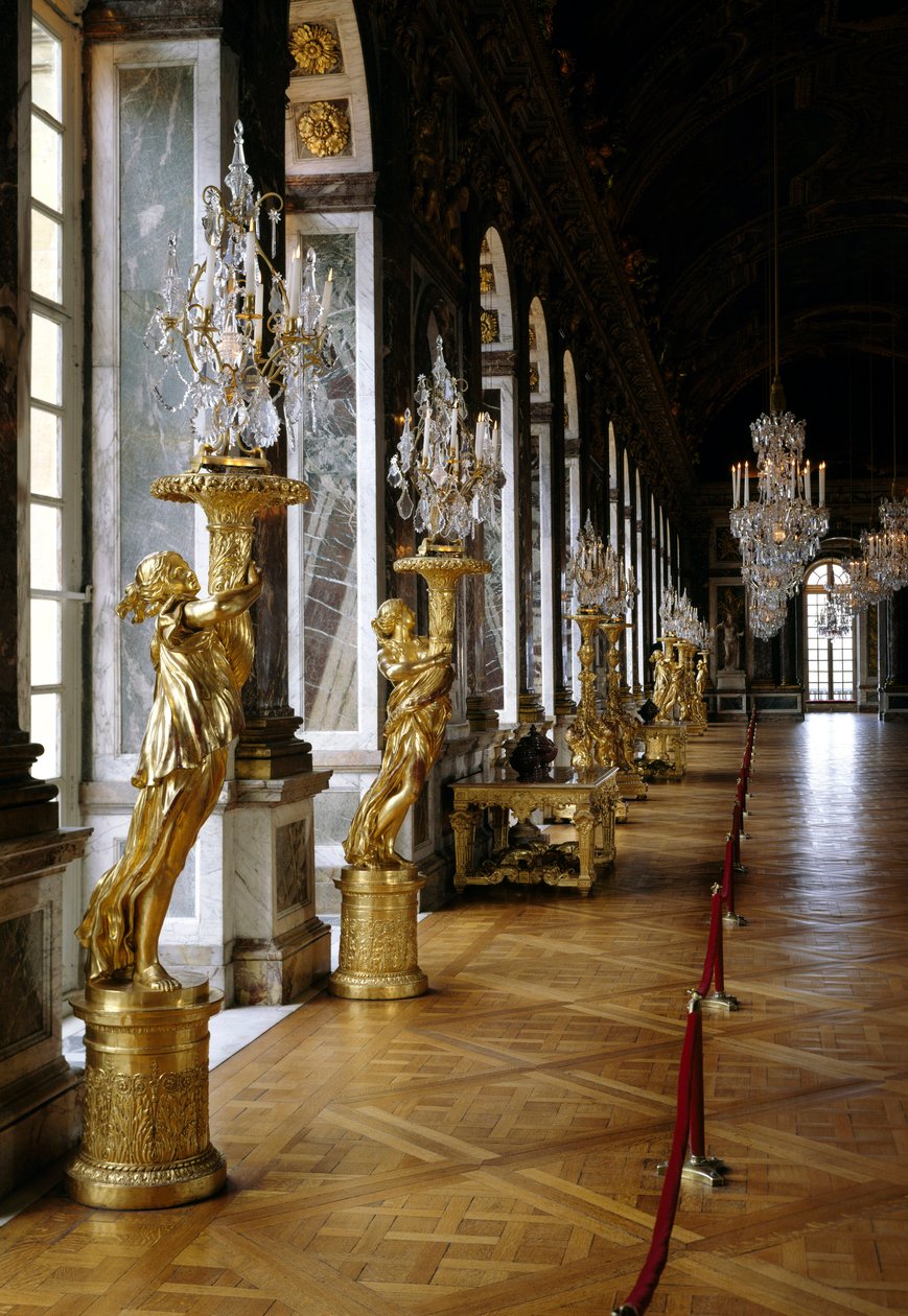 Architecture: View of the Restored Ice Gallery. Versailles. Musee du Chateau by French School