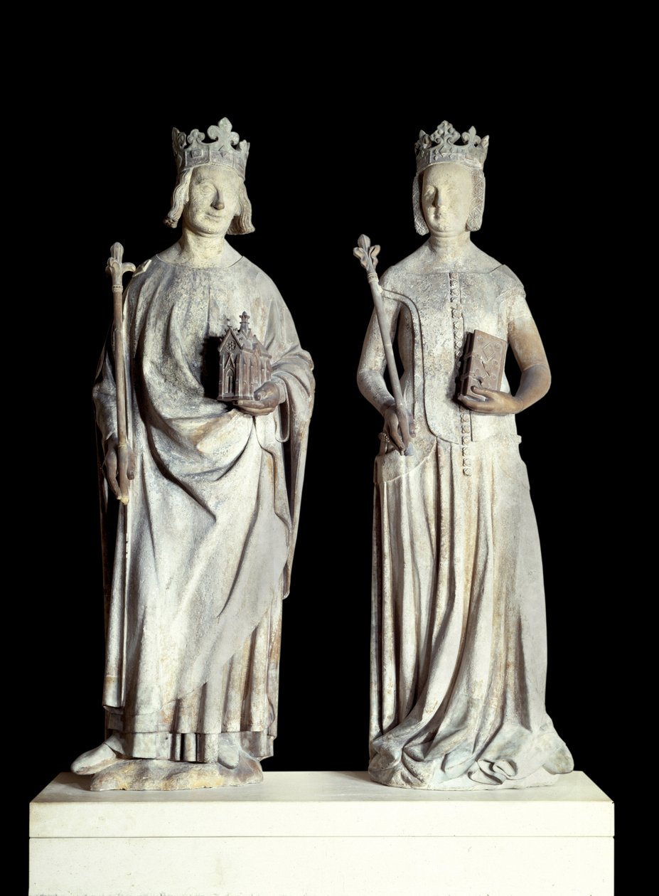 Statues of the King of France Charles V and Queen of France Jeanne de Bourbon by French School