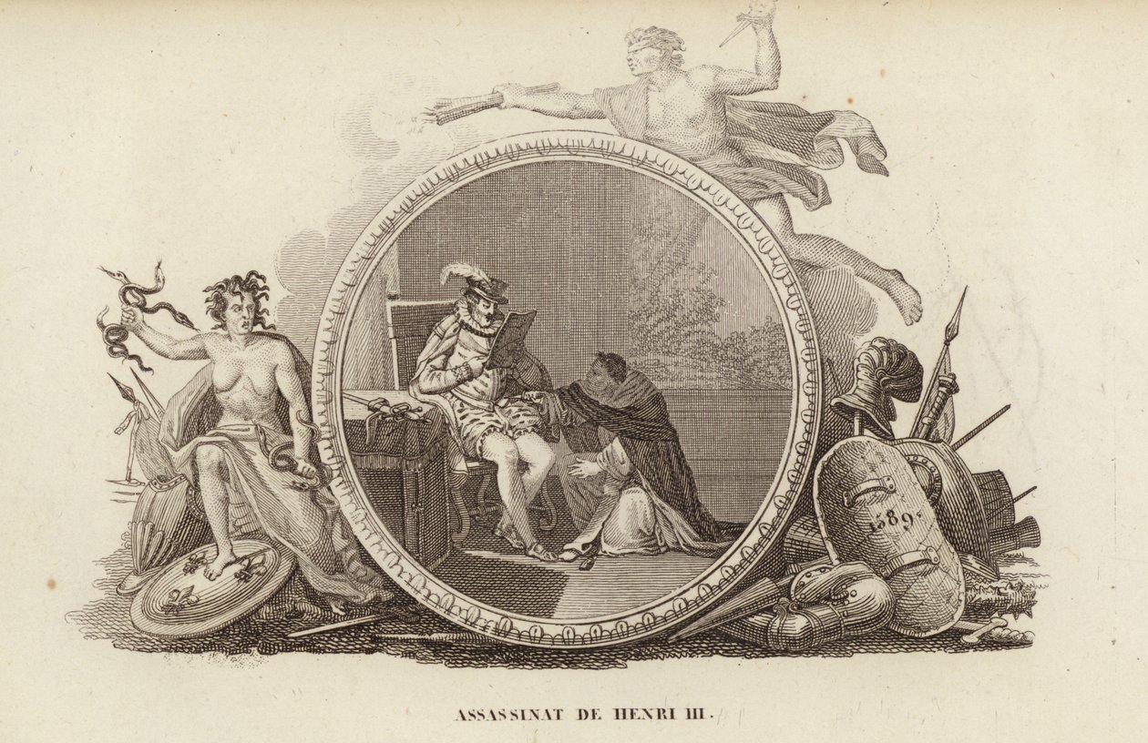 Assassination of King Henry III of France by French School
