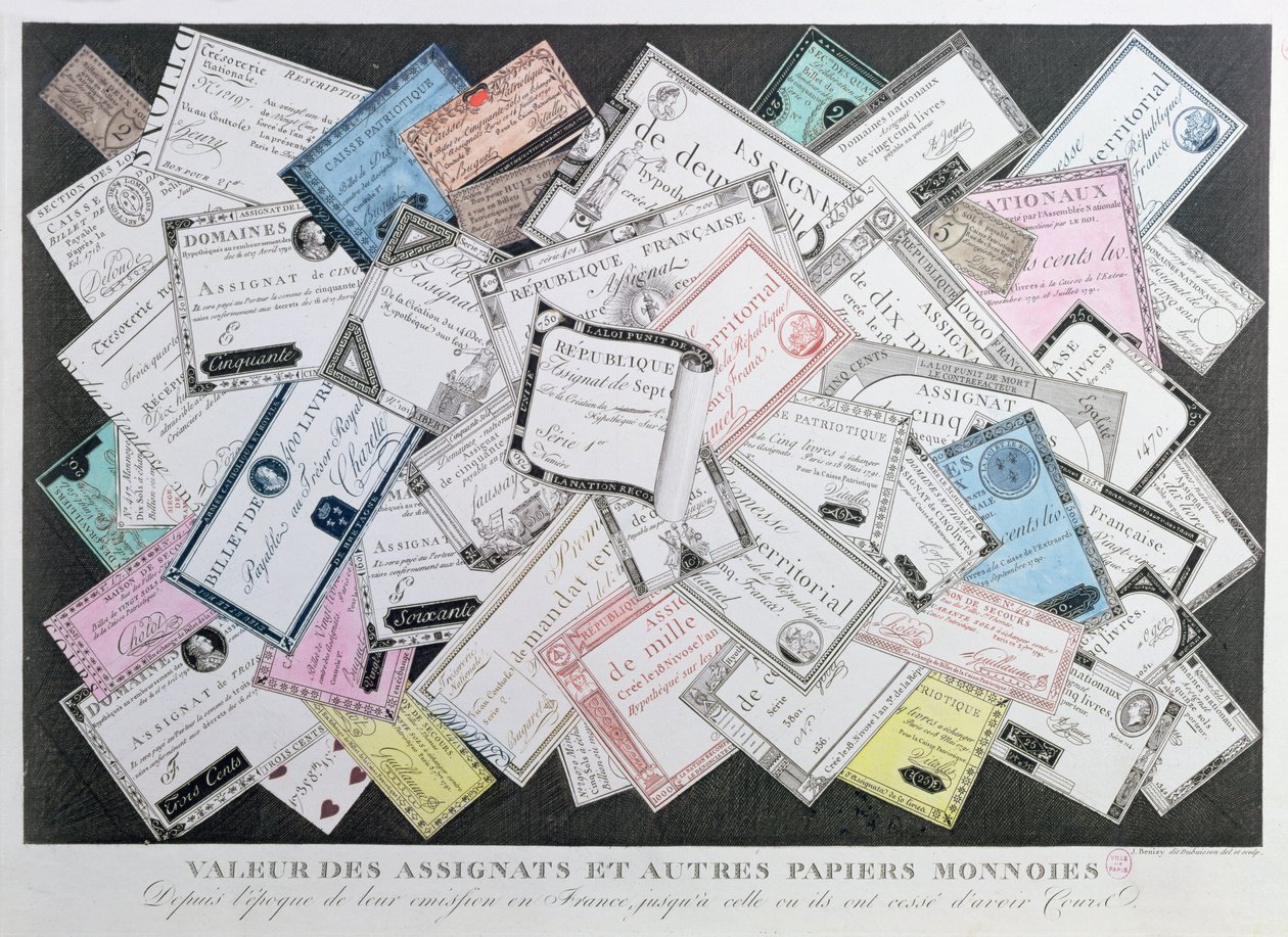Assignats and Other Examples of Paper Money from 1789 to 1797 by French School