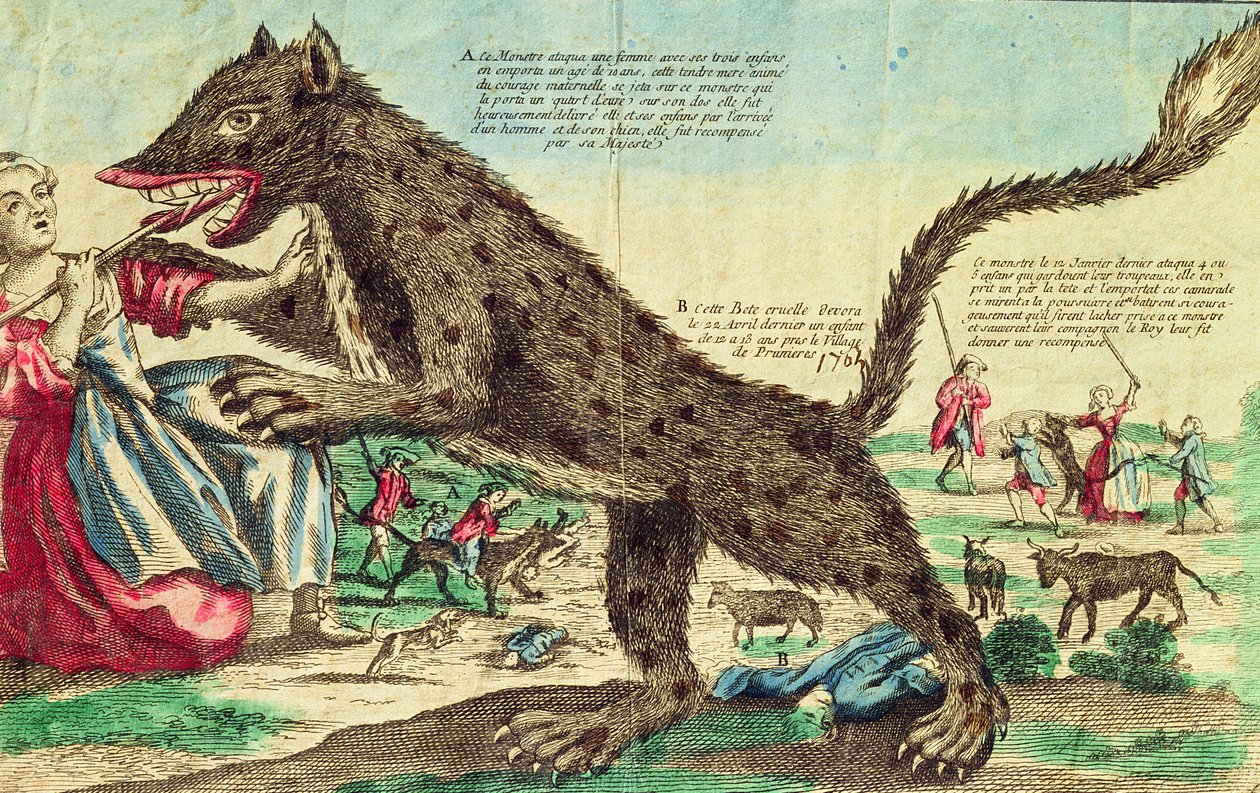 Attacks by the beast of Gevaudan in 1764 by French School