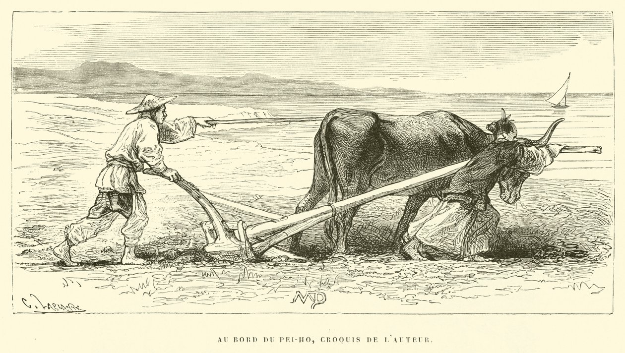 By the Pei-Ho, Sketch by the Author by French School