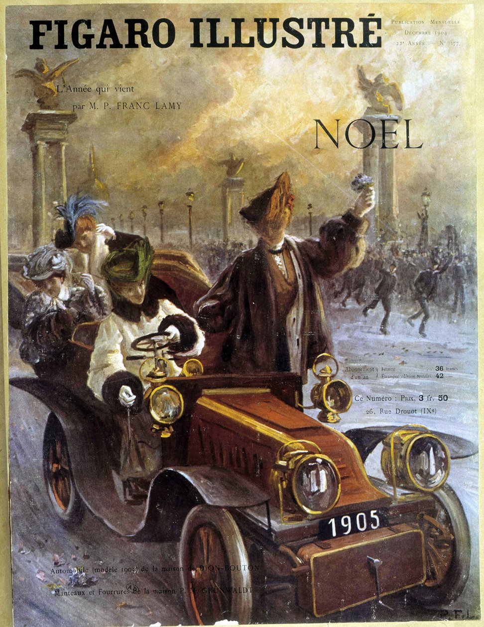 Automobile Dion-Bouton 1905 and coats and furs Grunwaldt - in 