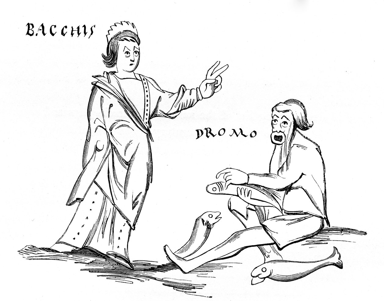 Bacchis and the Fisherman by French School