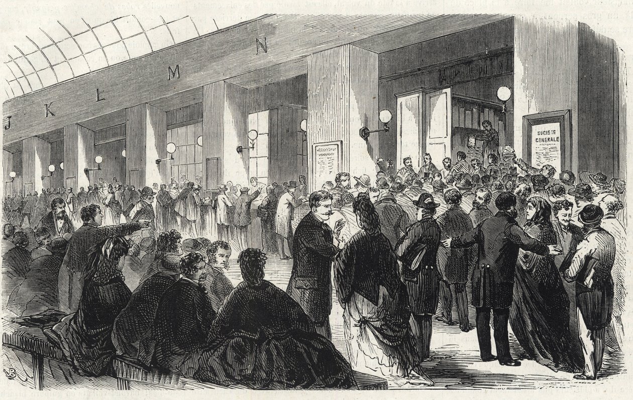 Bank - Societe Generale - issuance of five and two francs - 1871 by French School