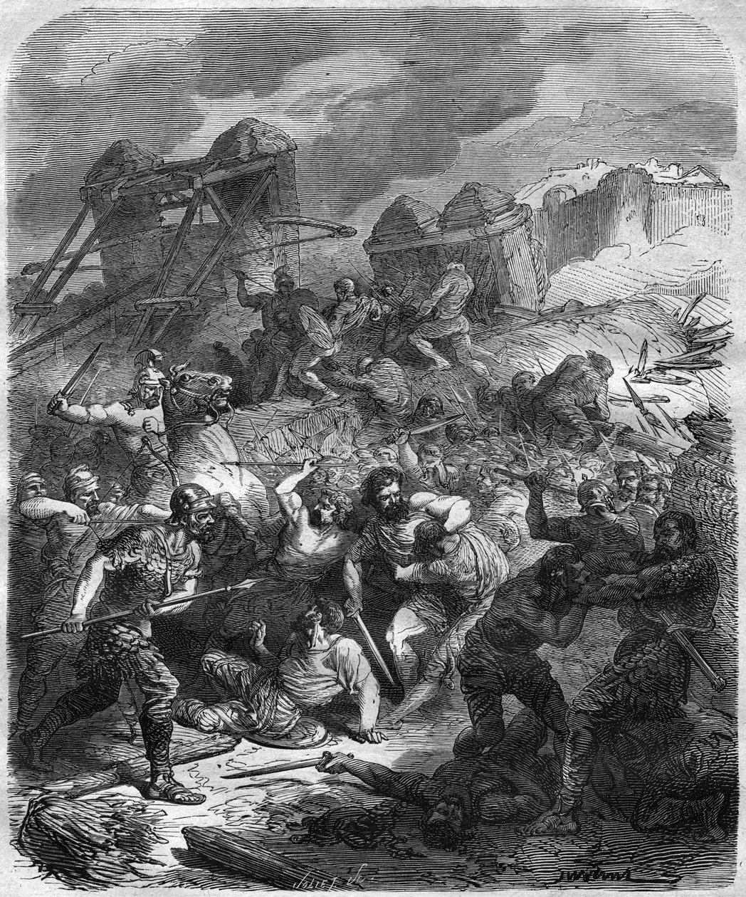 Battle of Alesia, Gallic Wars, 52 BC by French School