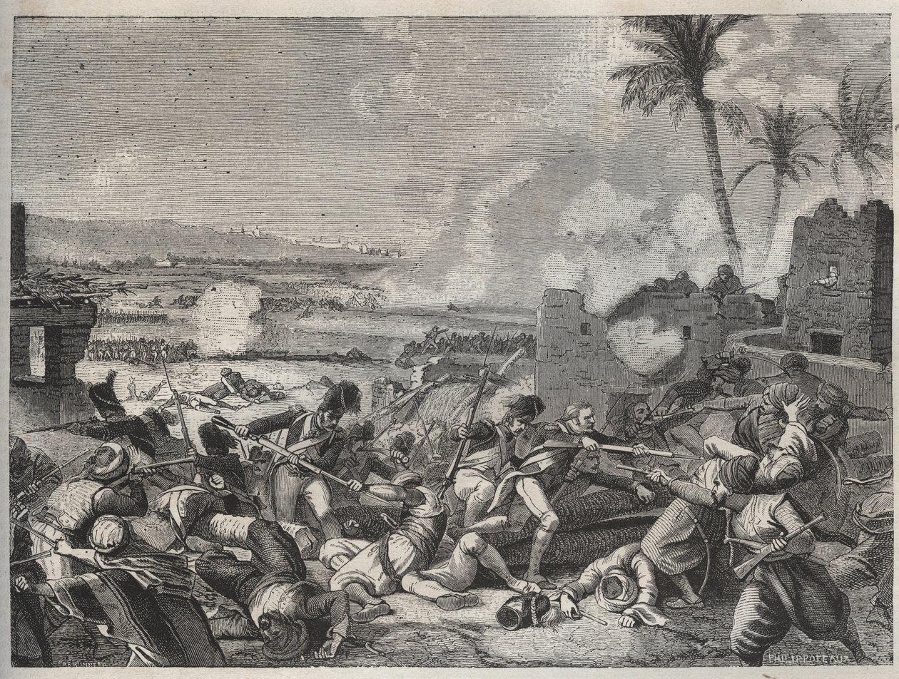 Battle of Sediman - battle between the French army commanded by General Louis Charles Antoine Desaix and the Mamluk army of Mourad Bey, October 7 by French School