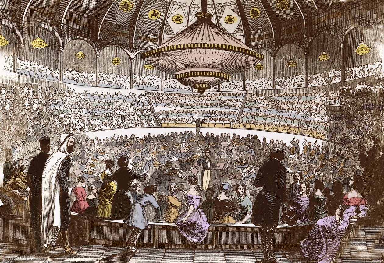 Berlioz conducts his concert on 19 January 1845 at Cirque Olympique in Paris - Hector Berlioz, in the hall of the Olympic Circus of the Champs Elysees in Paris by French School