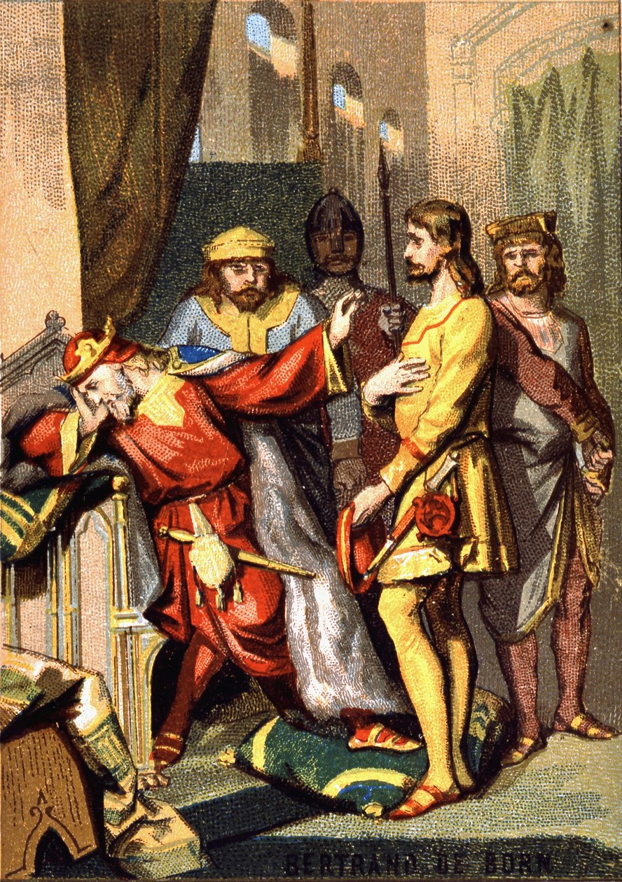 Bertran de Born (1140 - 1215) Troubadour Perigordin, Lord of Hautefort, Before Henry II of England (1133 - 1189) by French School