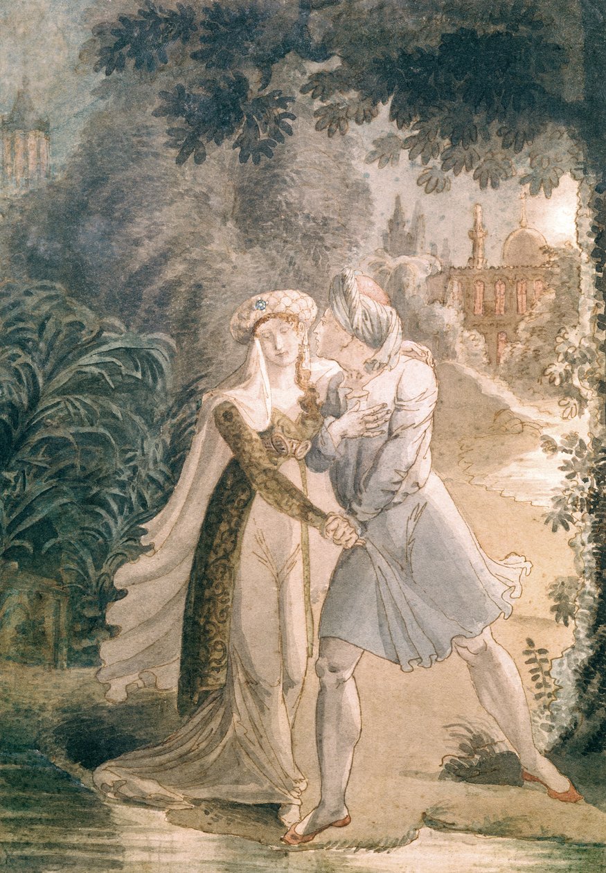 Blanca and Abon Hamet in the Gardens of the Alhambra, from 