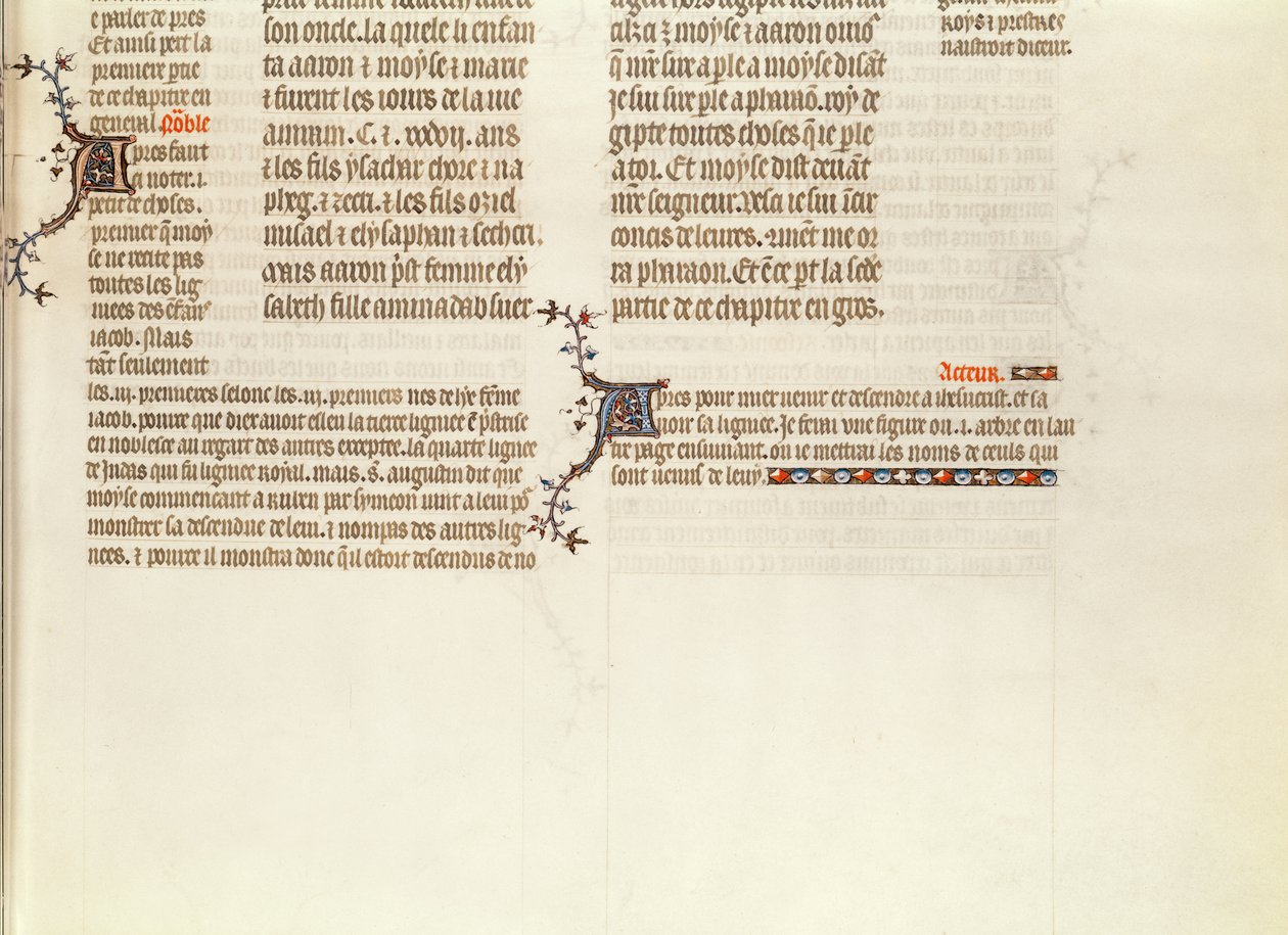 Bottom of a page without a miniature, from The Bible of Jean de Sy, c.1355 by French School