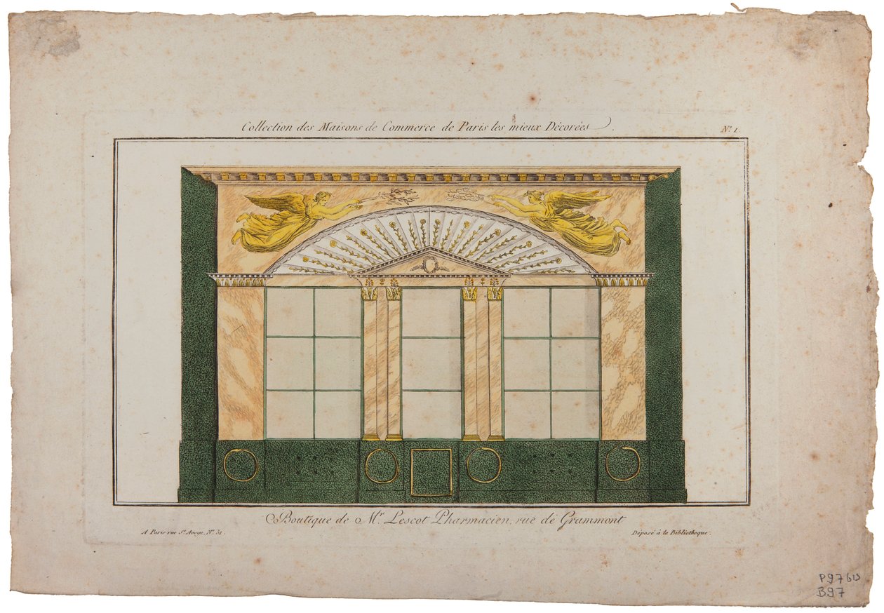 Boutique of M. Lescot, Pharmacist, rue de Gramont, Paris by French School