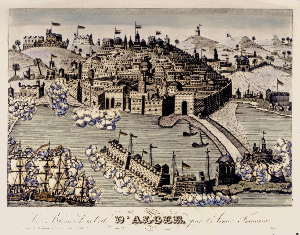 Colonialism: The Blockade of the City of Algiers by the French Army, 1830 by French School