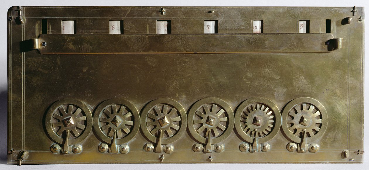 Calculating machine invented by Blaise Pascal in 1642 by French School