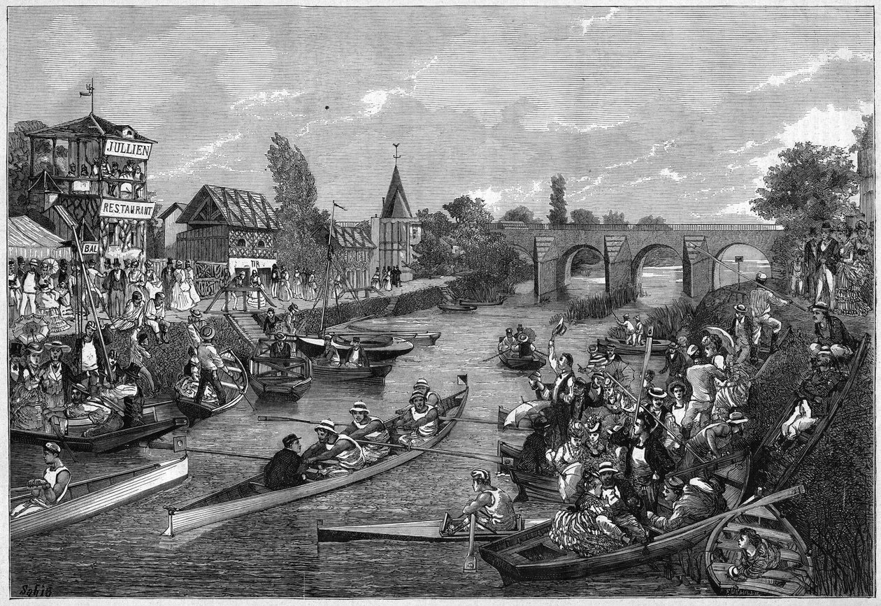 Canoeing on the Seine at Joinville-le-Pont by French School