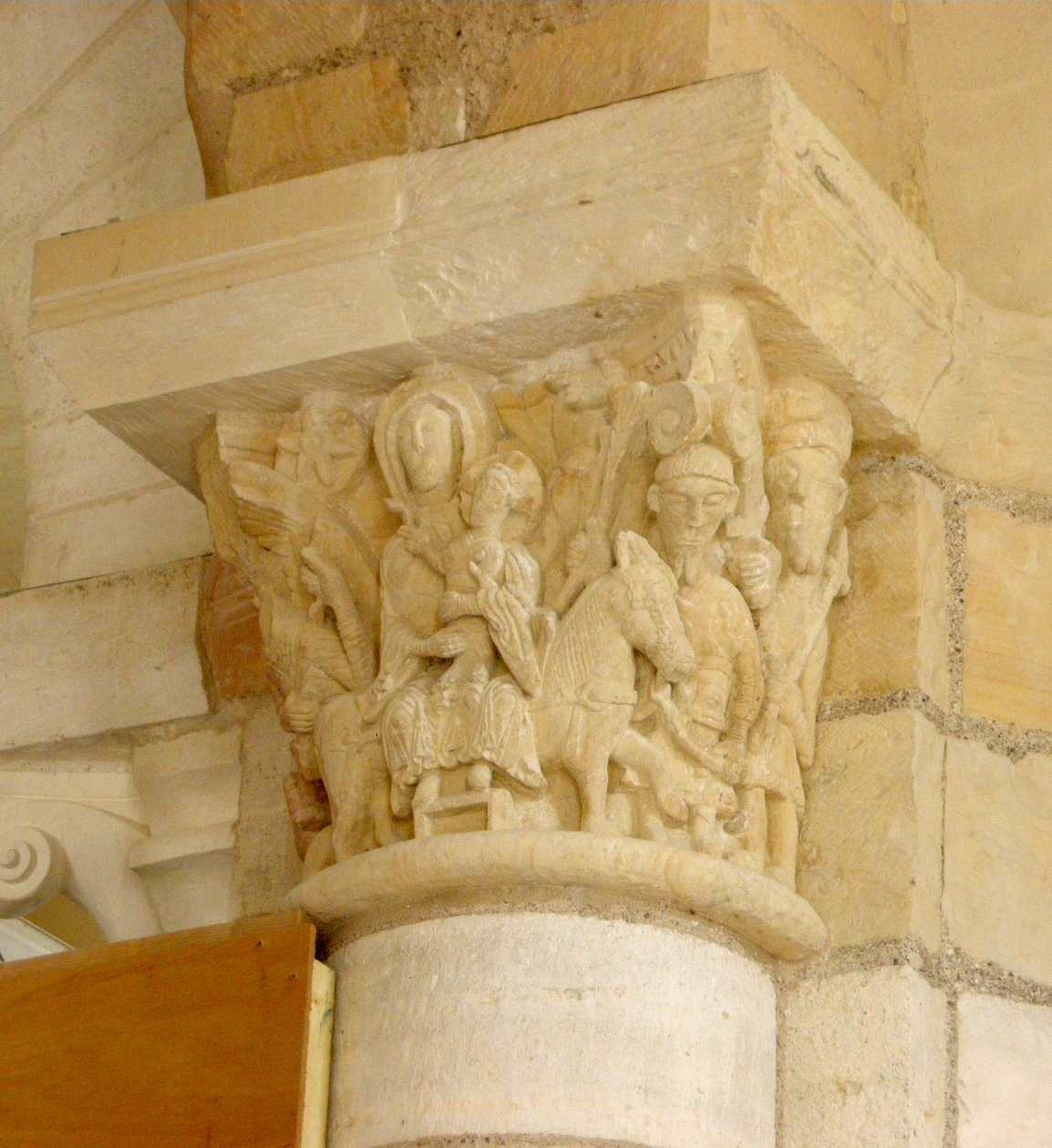 Capital Depicting the Flight into Egypt by French School