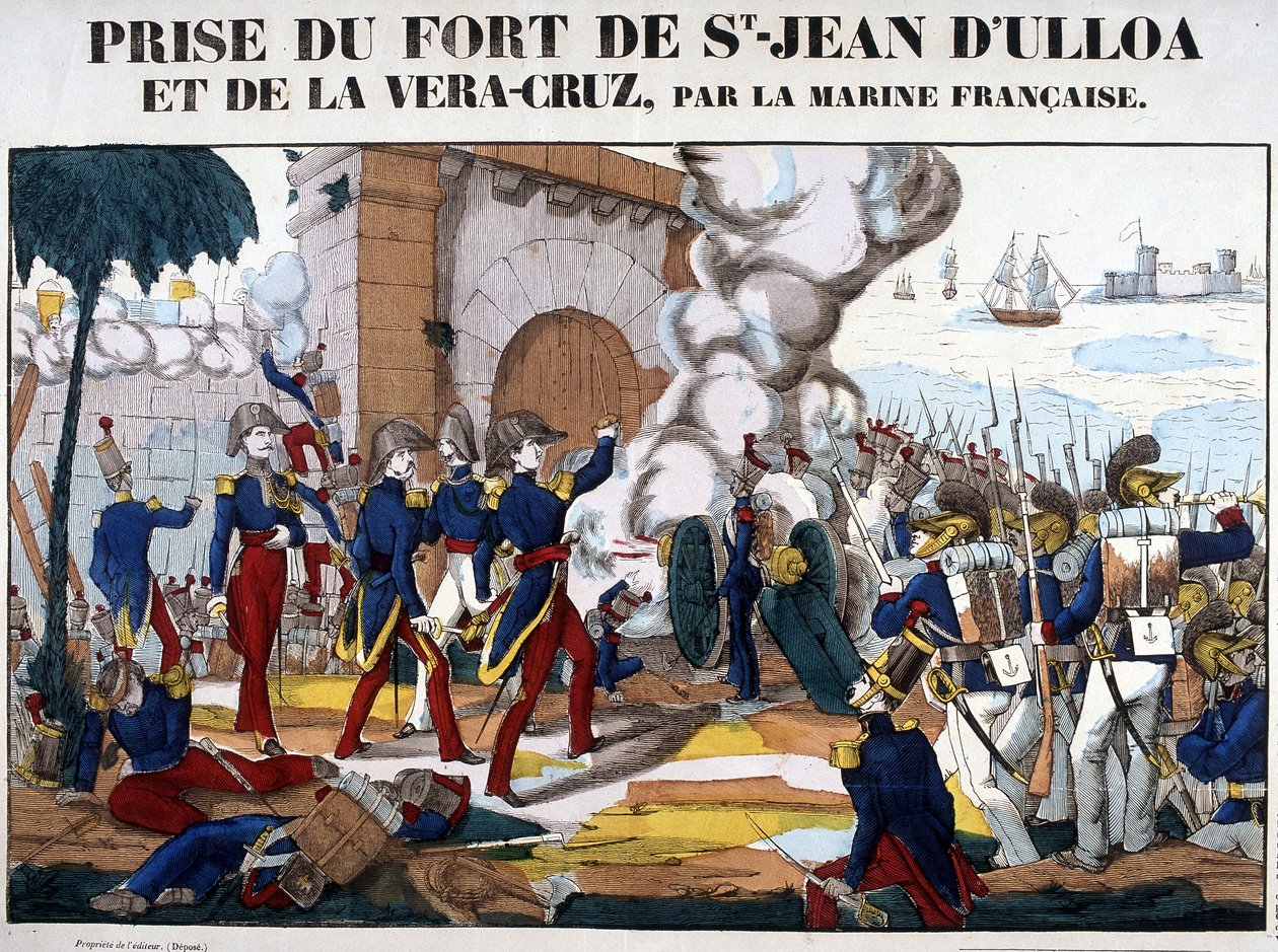 Capture of the Fort of Saint John of Ulloa and La Vera Cruz in Mexico in November 1838 by French School