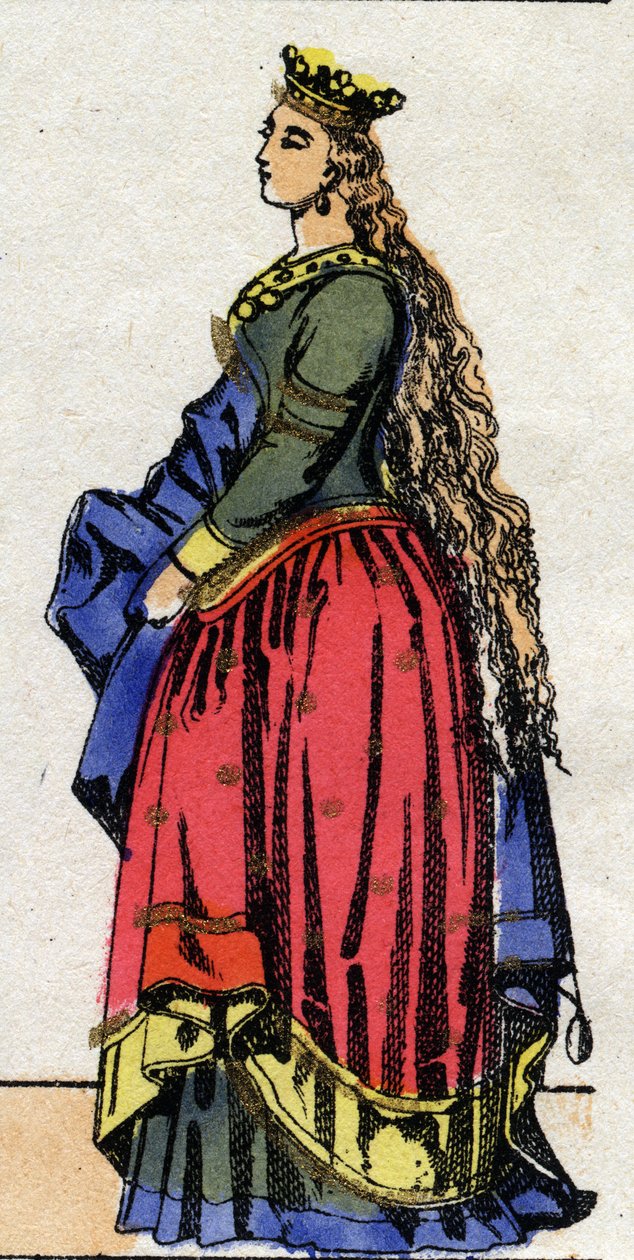 Carolingian Dynasty: Portrait of Judith of Baviere (805-843) Queen of the Franks wife of Louis I called the Pious or 