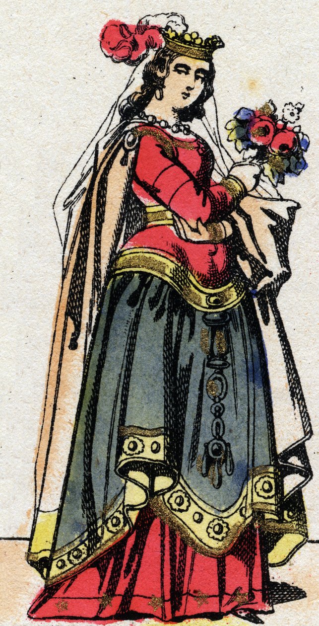 Carolingian dynasty: Portrait of Hildegarde of Vintzgau (v. 758-783) by French School
