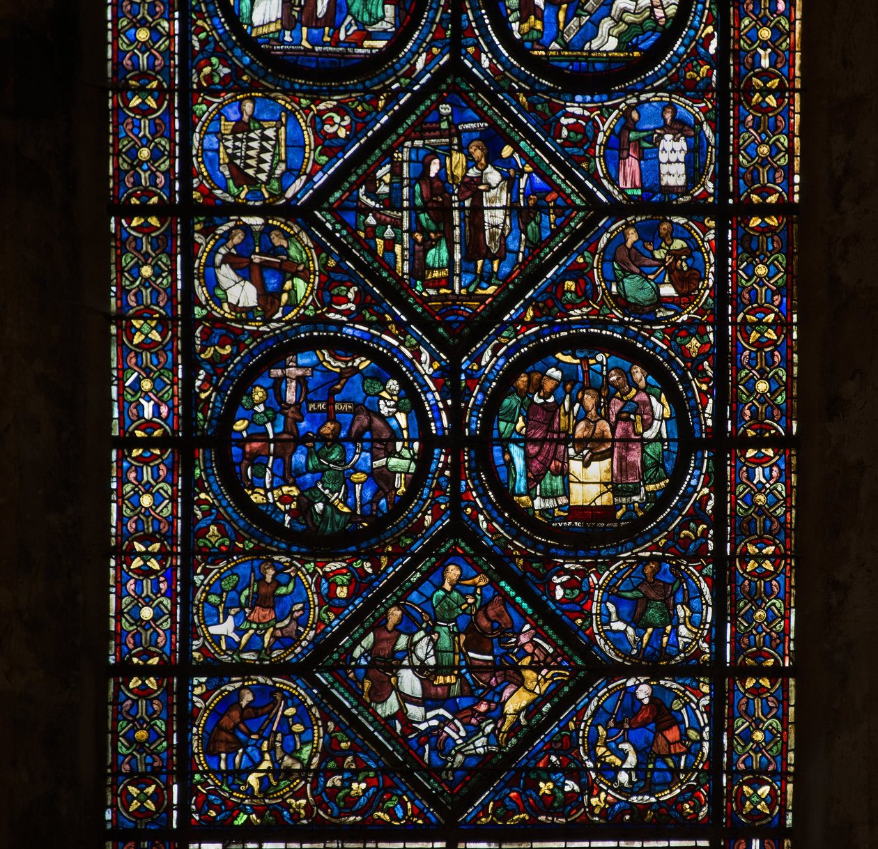 Cathedral of Chartres, stained glass: life of Saint Eustache (detail) by French School