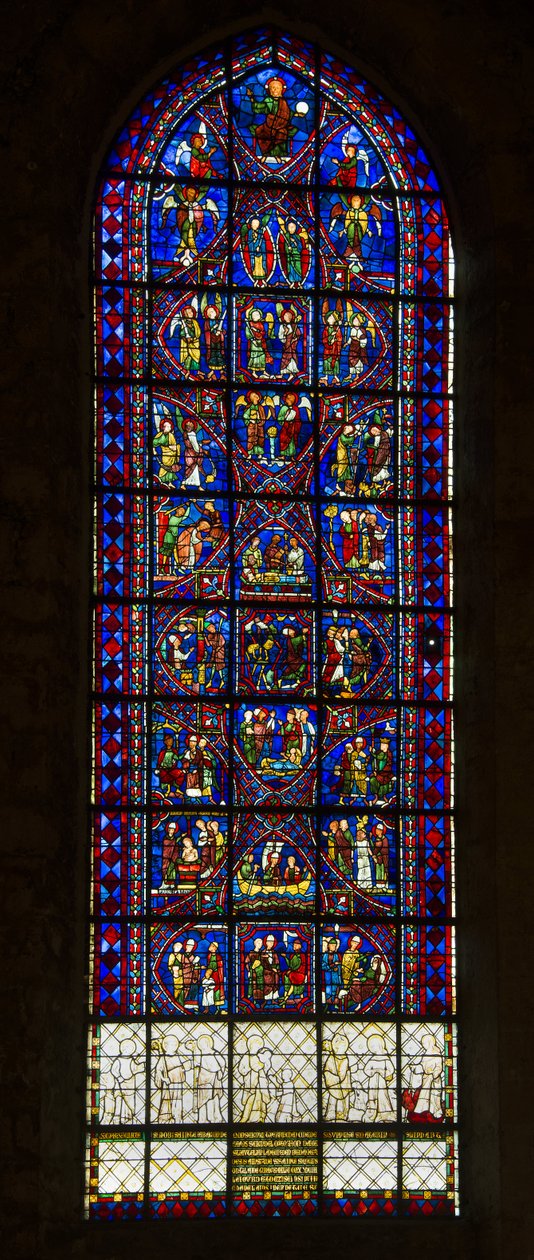 Cathedral of Chartres, Stained Glass: The Life of Saint Apollinaris and Chorus of Angels by French School