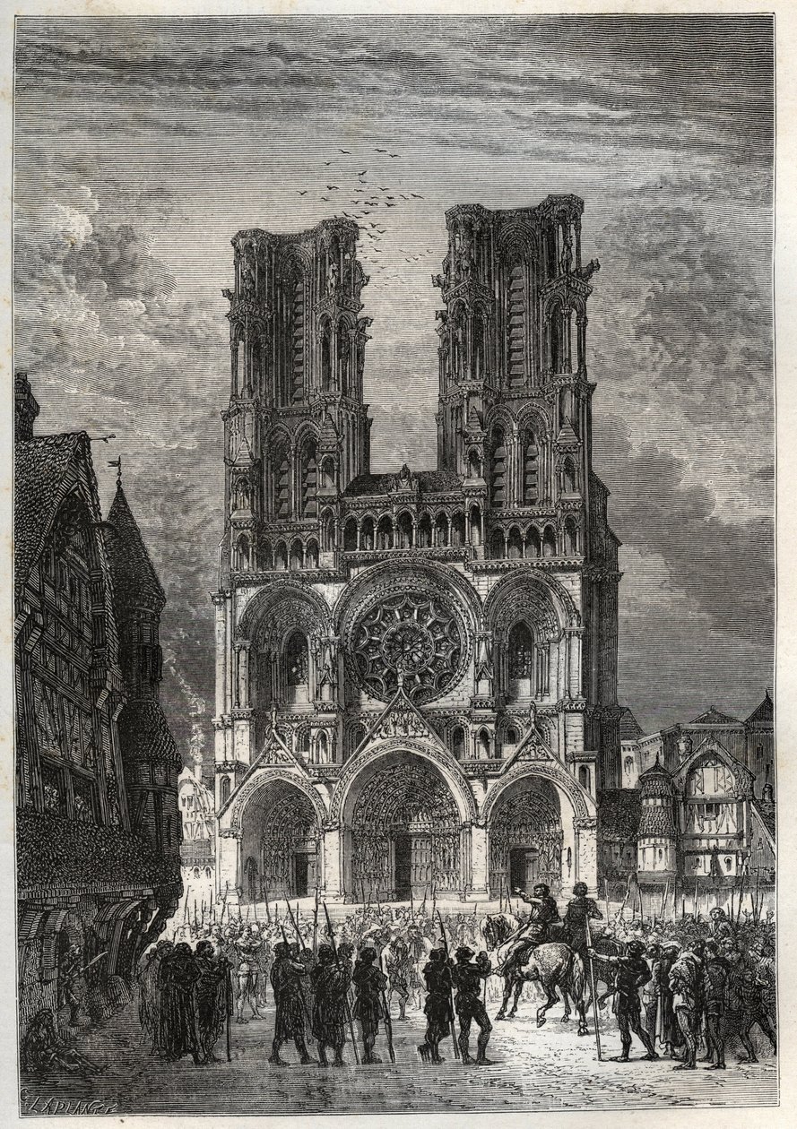 Laon Cathedral - engraving from 