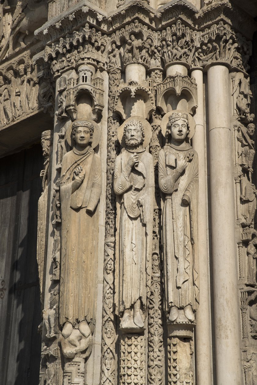 Cathedral of Chartres, Detail of the Left Burst of the Bay on the Right of the Royal Gate by French School