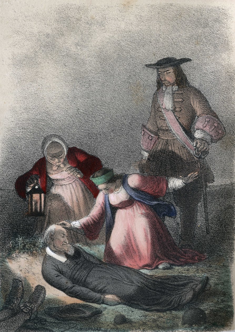 Catherine I of Russia (1684 - 1727), a child, finds Pastor Skovronski, the pastor who raised her, dying among the dead of Mariembourg, a city invaded by the Russians, from 