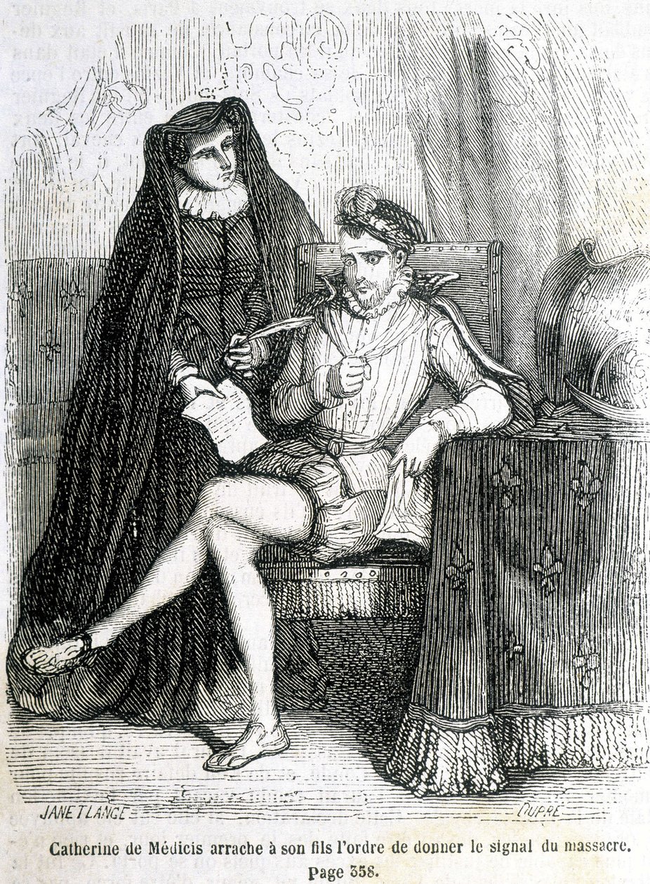 Catherine de Medici Tears from Her Son Charles IX the Order to Give the Signal of the Massacre of Saint Bartholomew in 1572 by French School