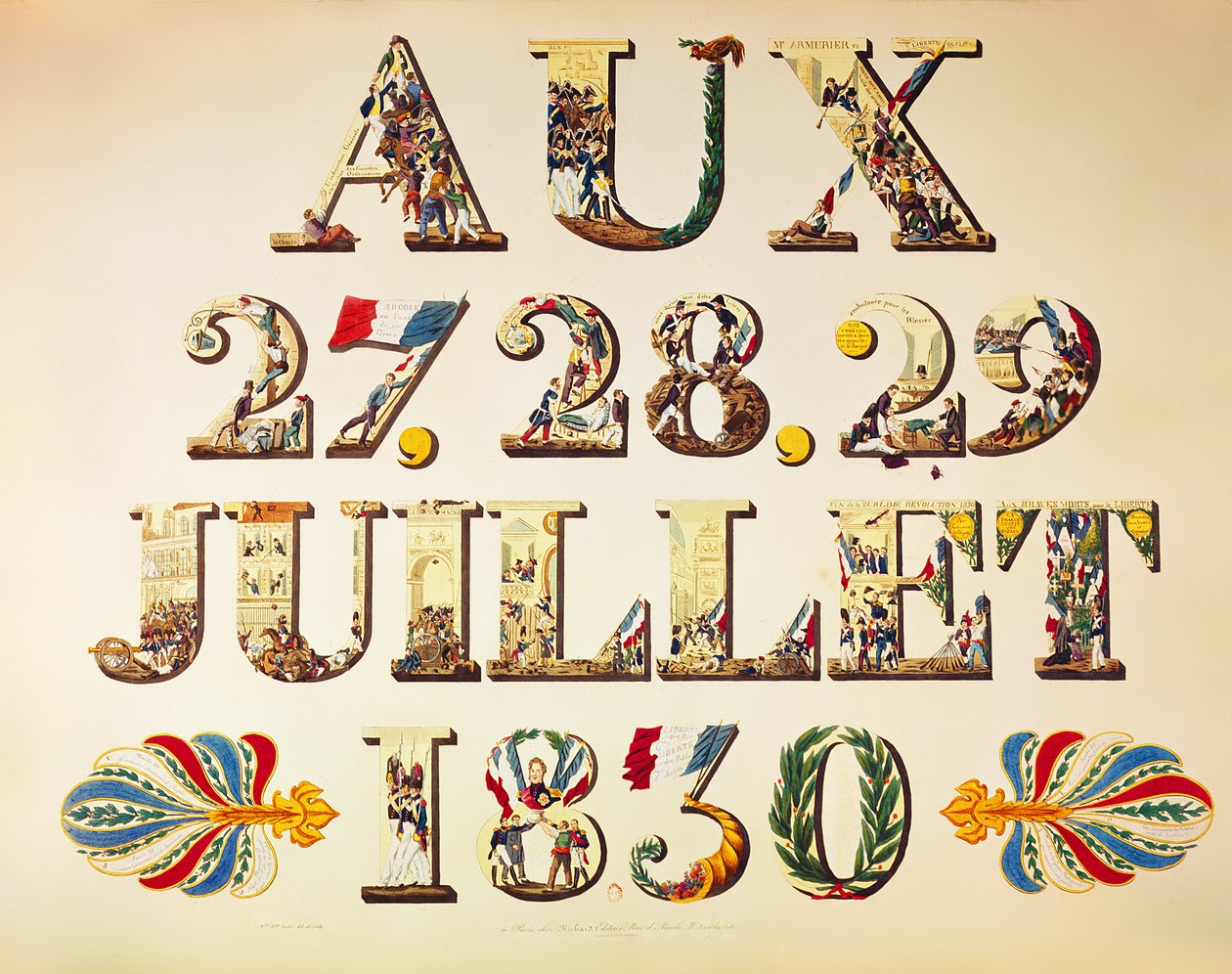 Celebration of the Three Glorious Days, 27th, 28th and 29th July 1830 by French School