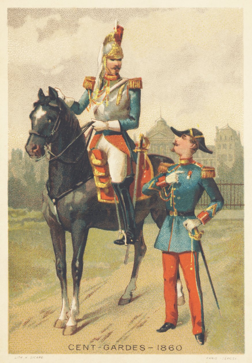 Centengudes in 1860 (Elite Cavalry Corps charge of the personal guard of Emperor Napoleon III, created in 1854, dissolved in 1870) by French School