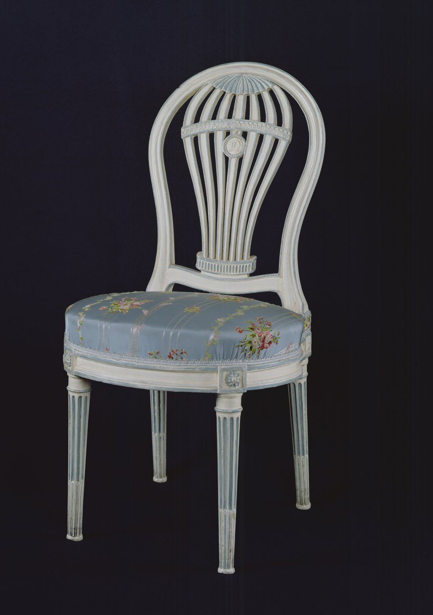 Chair with back in the shape of a Montgolfiere, 18th century by French School