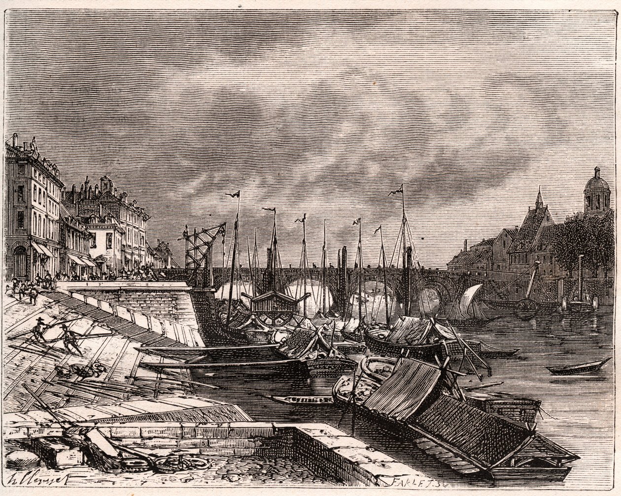 Chalon-sur-Saone - Saone-et-Loire - engraving in 