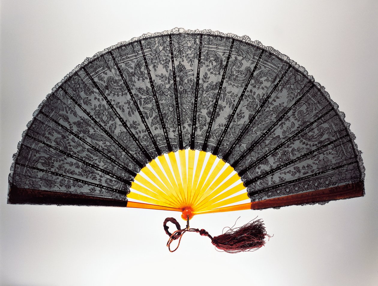 Chantilly Lace Hand Fan by French School
