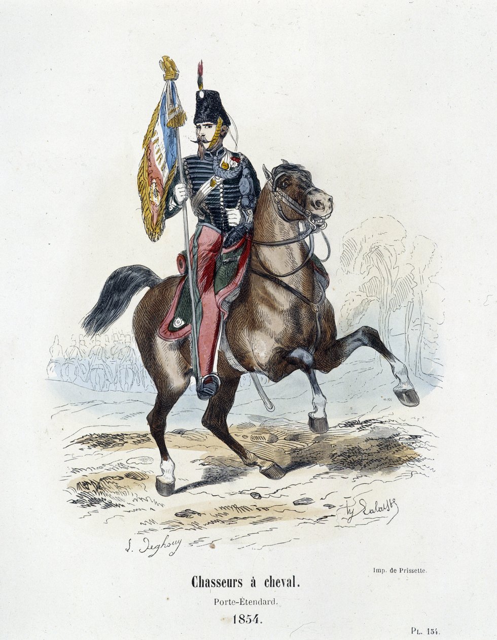 Chasseurs à cheval: Standard-bearer in 1854 - in 