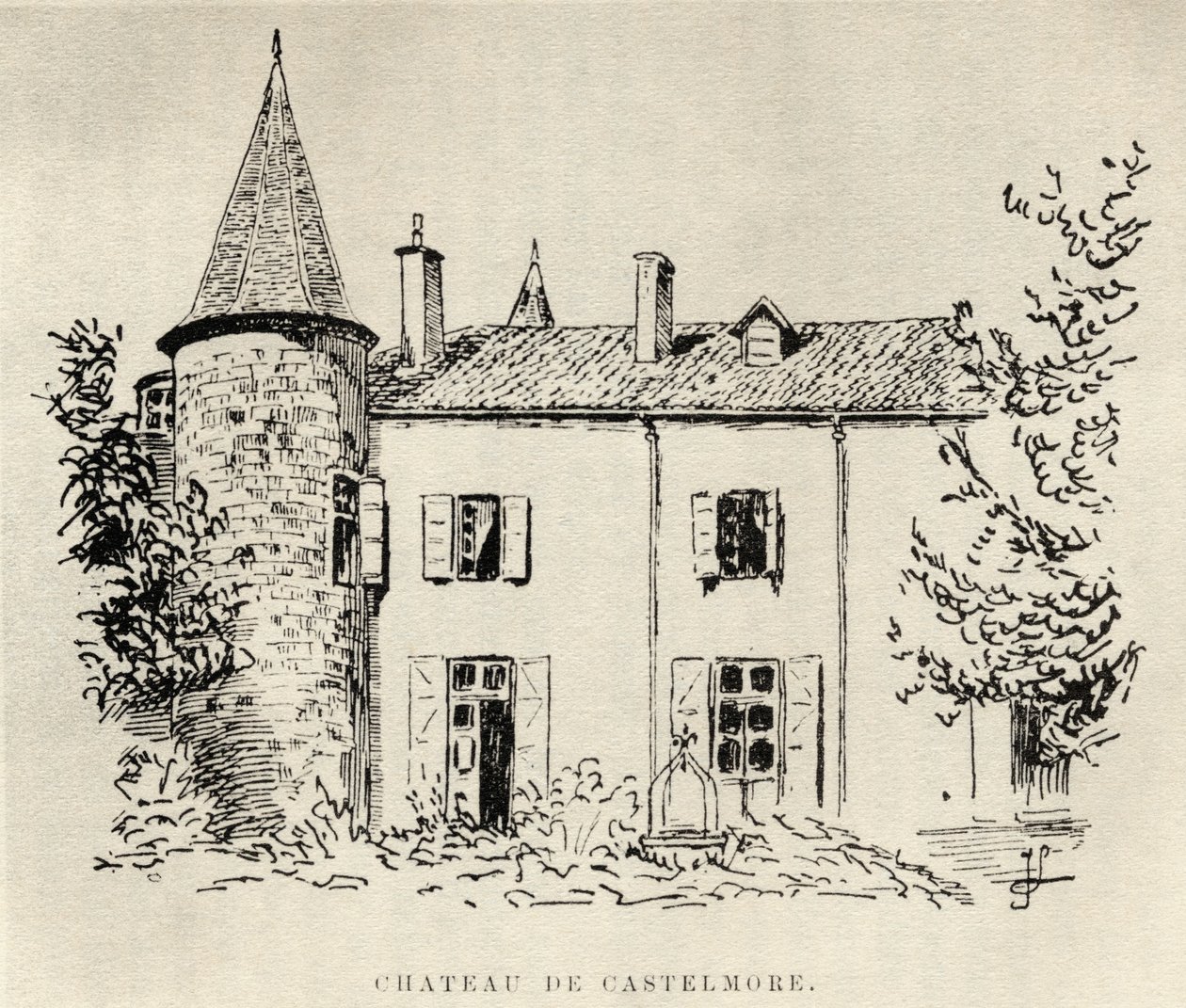 Chateau de Castelmore, from Memoires de Charles de Batz-Castelmore Comte d
