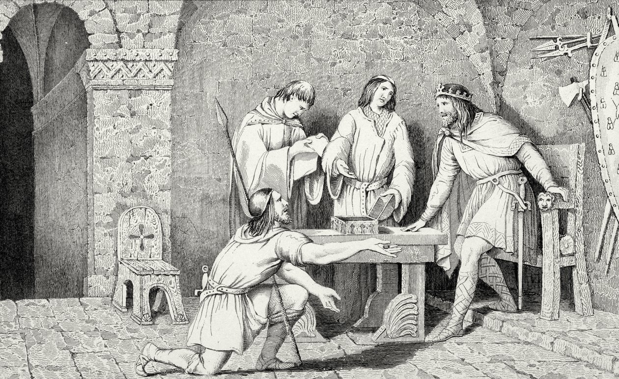 Childeric I and the Story of the Two Halves of the Gold Coin by French School