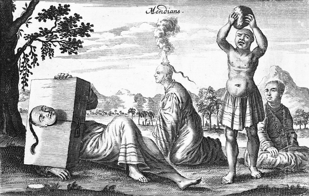 Chinese Mendians Performing Self-Inflicting Acts, 1664 by French School