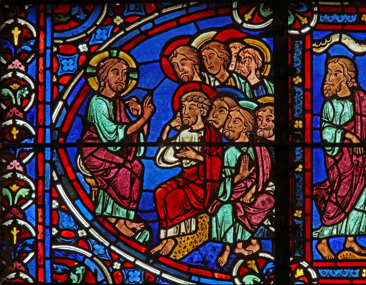 Christ with 2 Apostles by French School