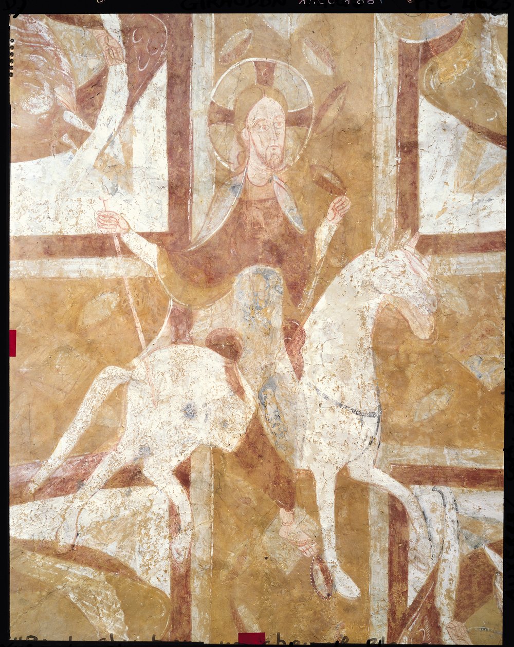 Christ on a White Horse, from the Ceiling of the Crypt by French School