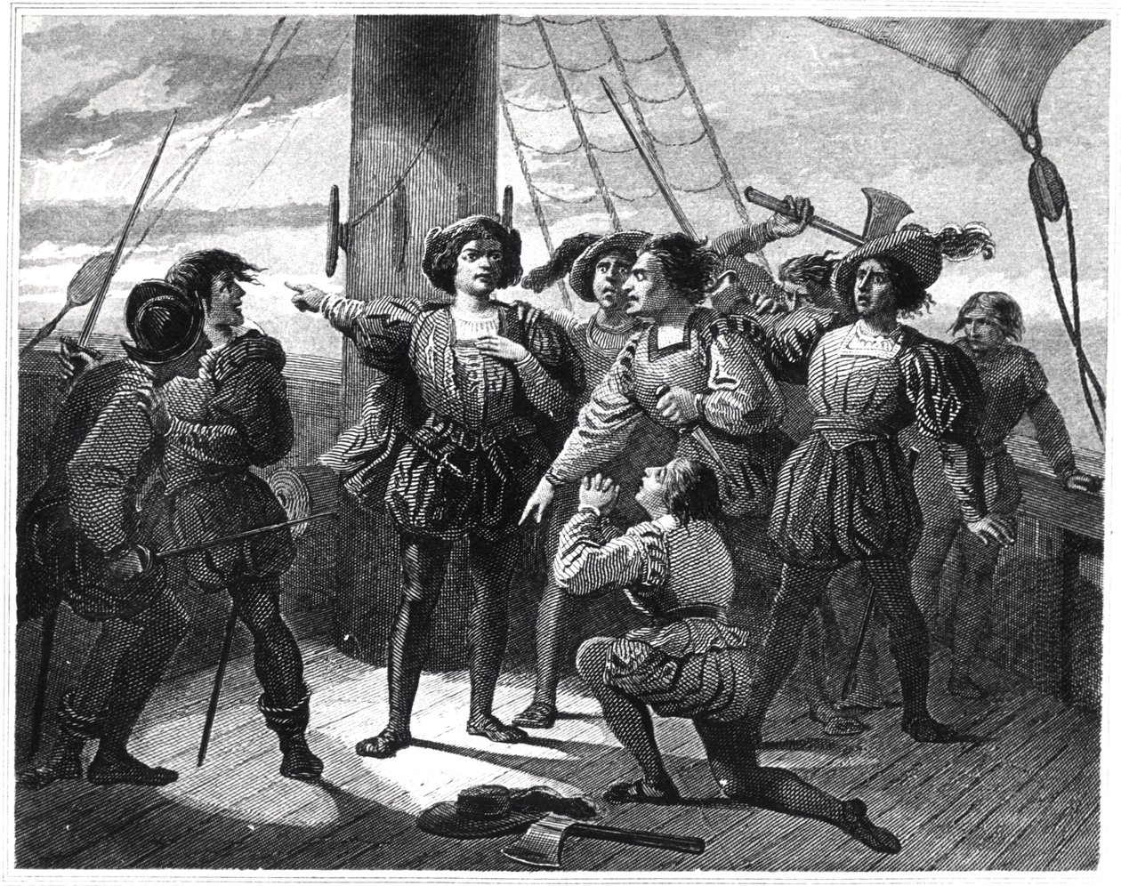 Christopher Columbus (1450-1506) Scaring his Crew by French School