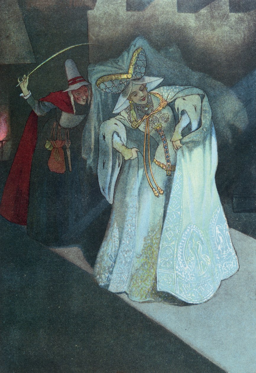Cinderella with her Fairy Godmother, c.1911 by French School