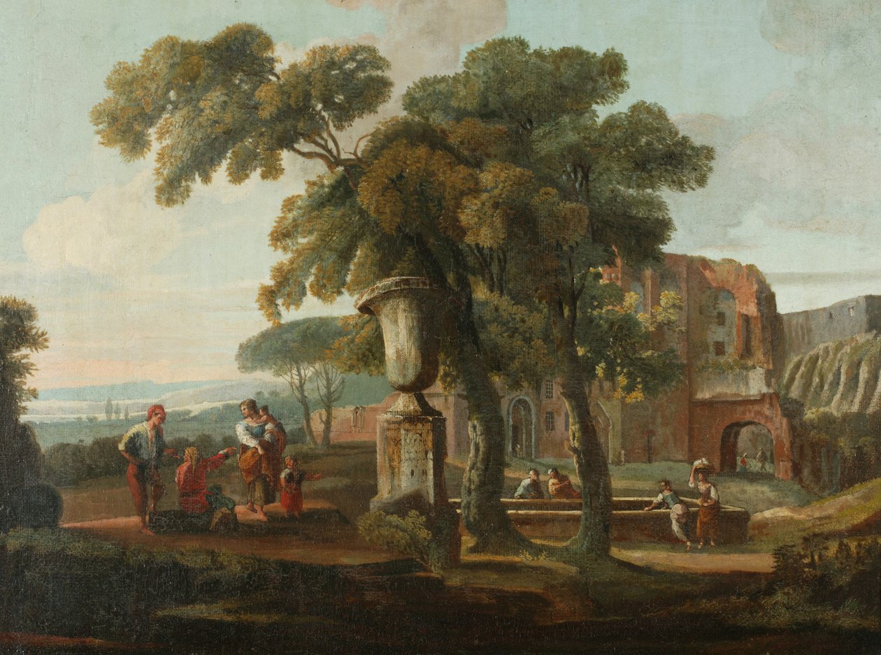 Classical Landscape with Urn, c.1700 by French School