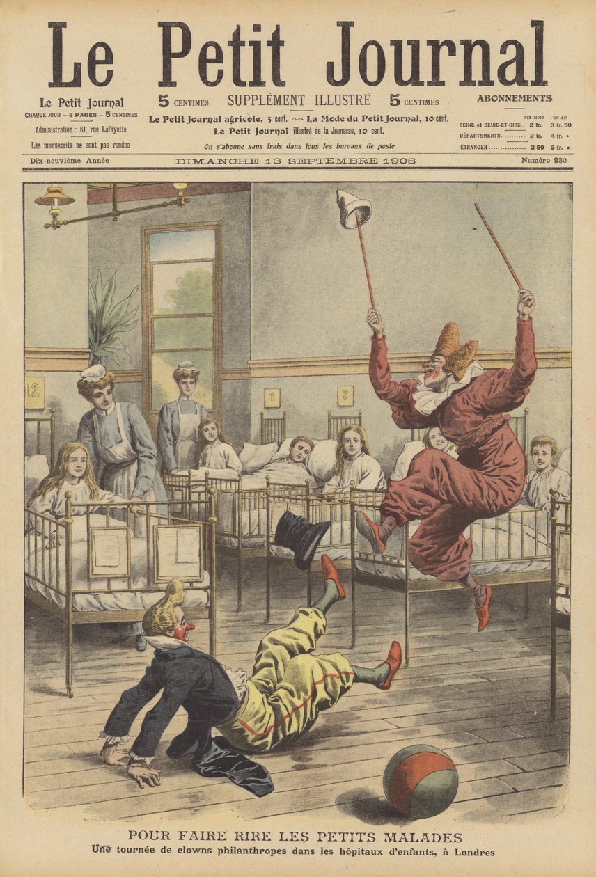 Clowns Entertaining Sick Children in a Hospital in London by French School