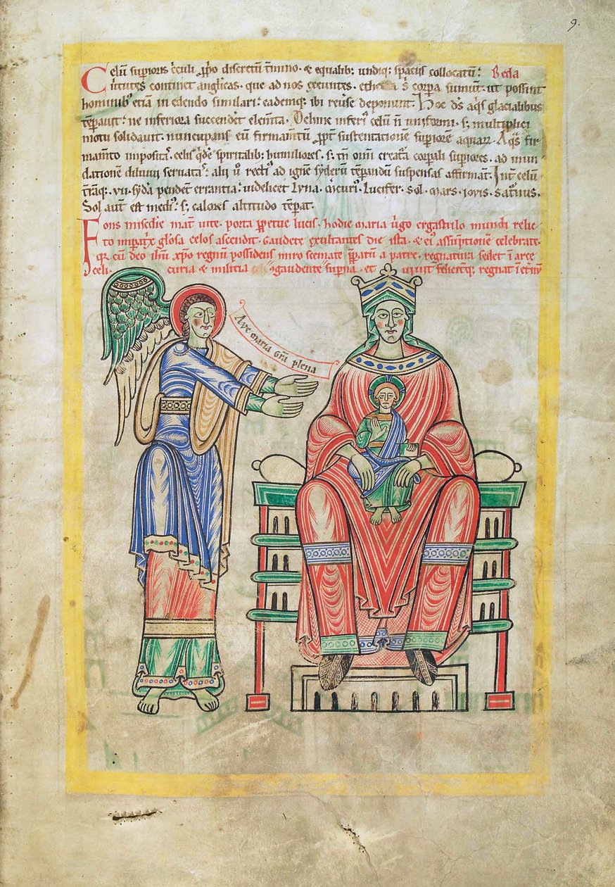 Madonna and Child, from Liber Floridus by Lambert de Saint-Omer c.1120 by French School