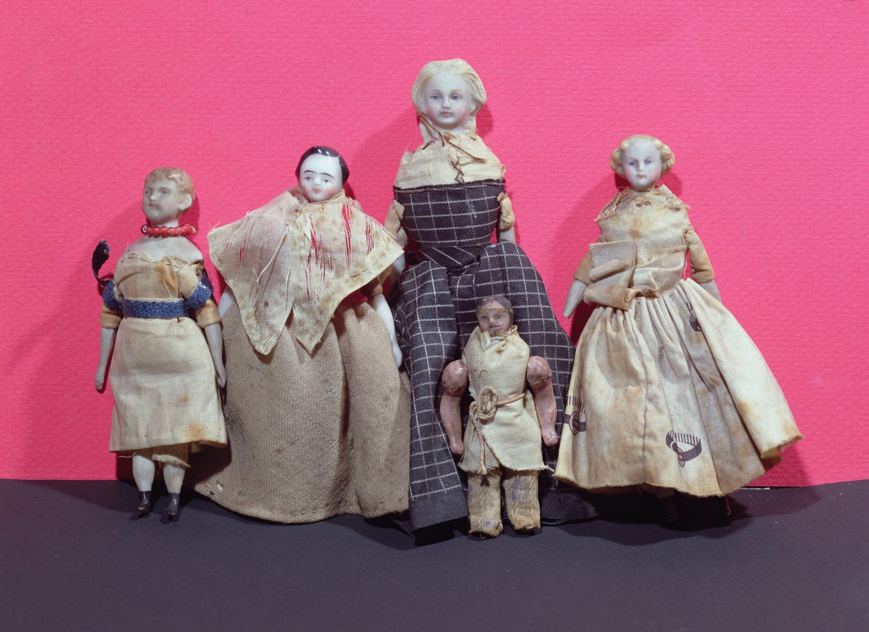 Collection of dolls, possibly used by Honore de Balzac as an aide memoire for La Comedie Humaine by French School