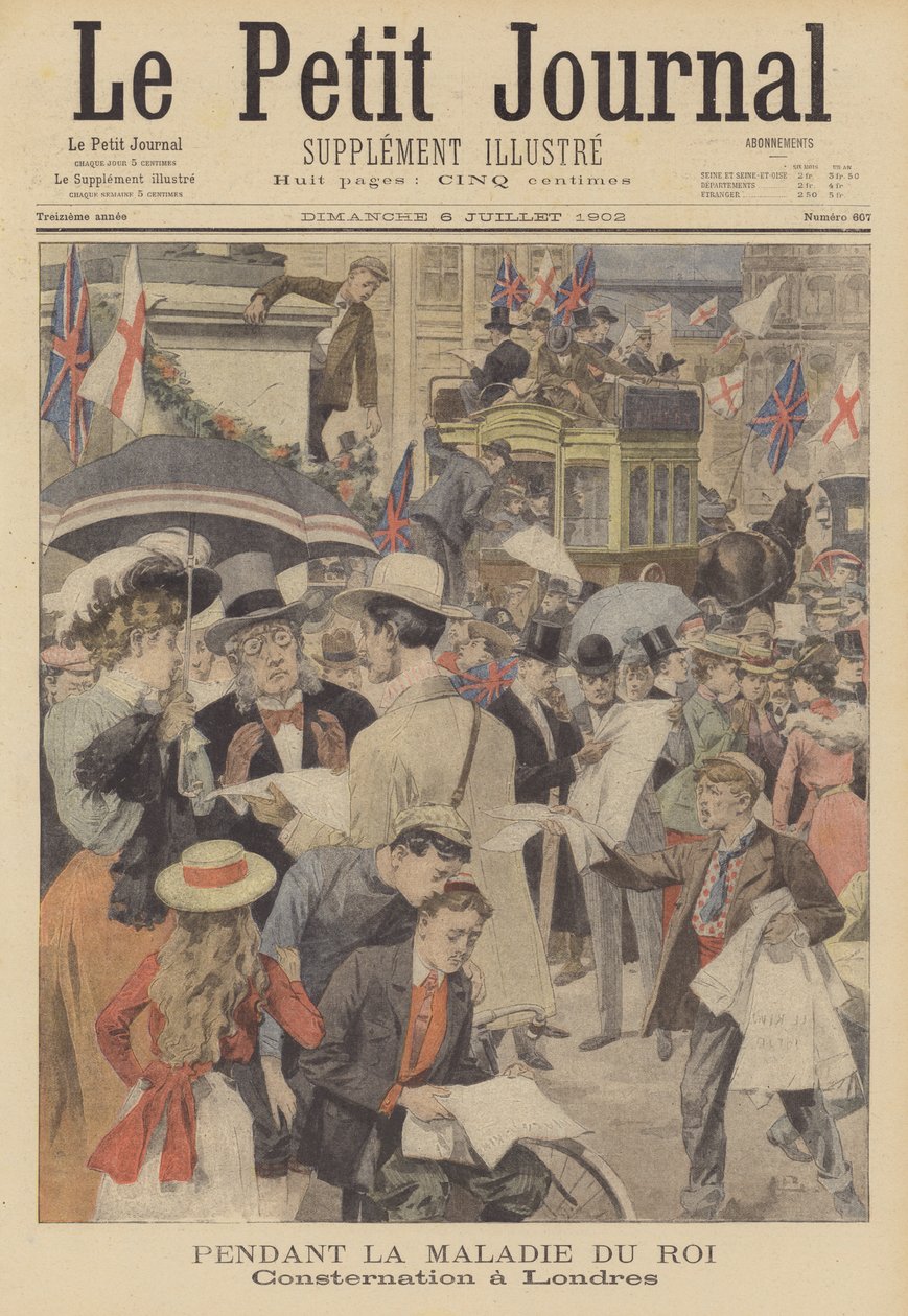Concern in London over the Illness of King Edward VII by French School