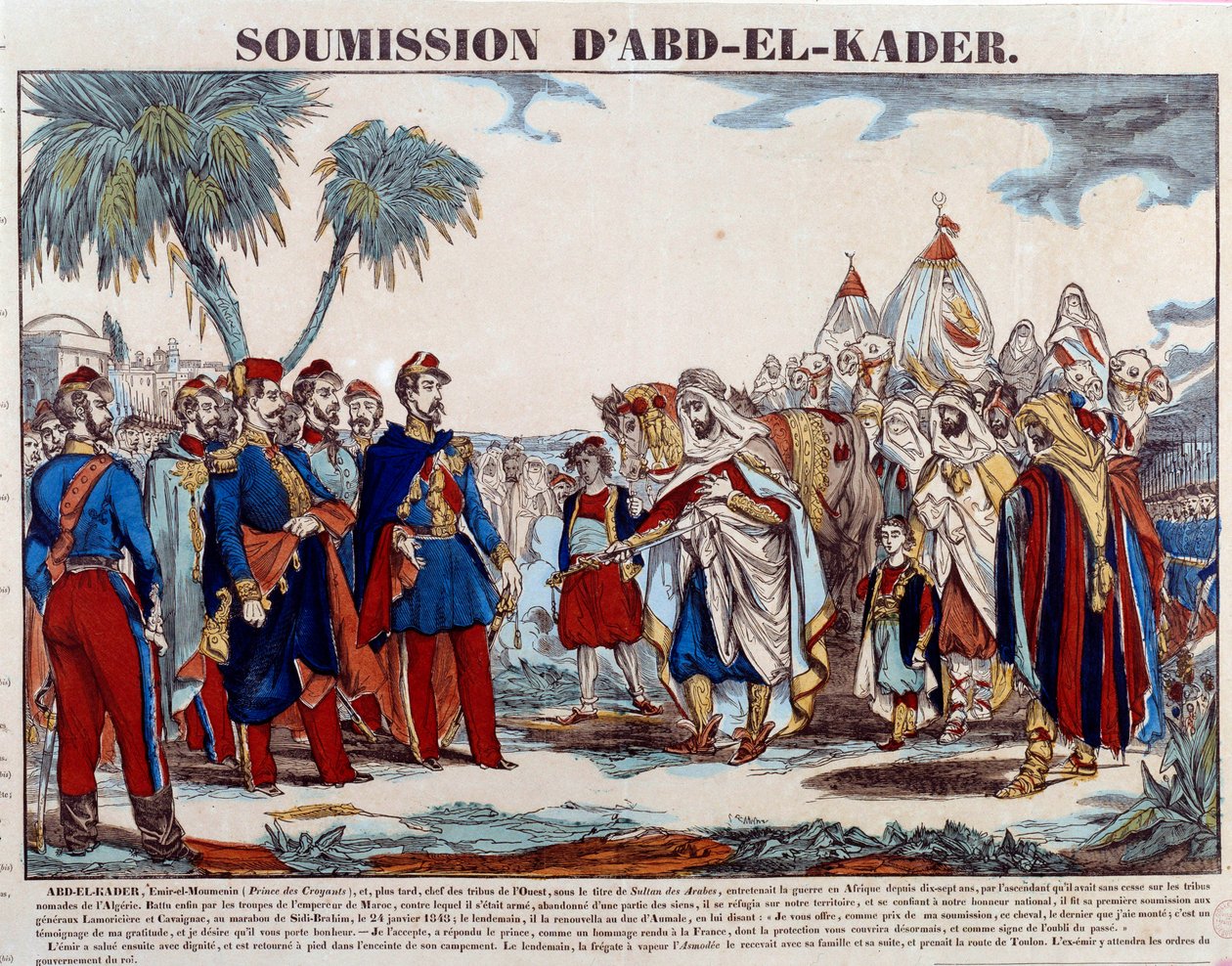 Conquest of Algeria (1830-1847): the submission of Abd el Kader to the Duke of Aumale and to the French army on 24 January 1848 by French School