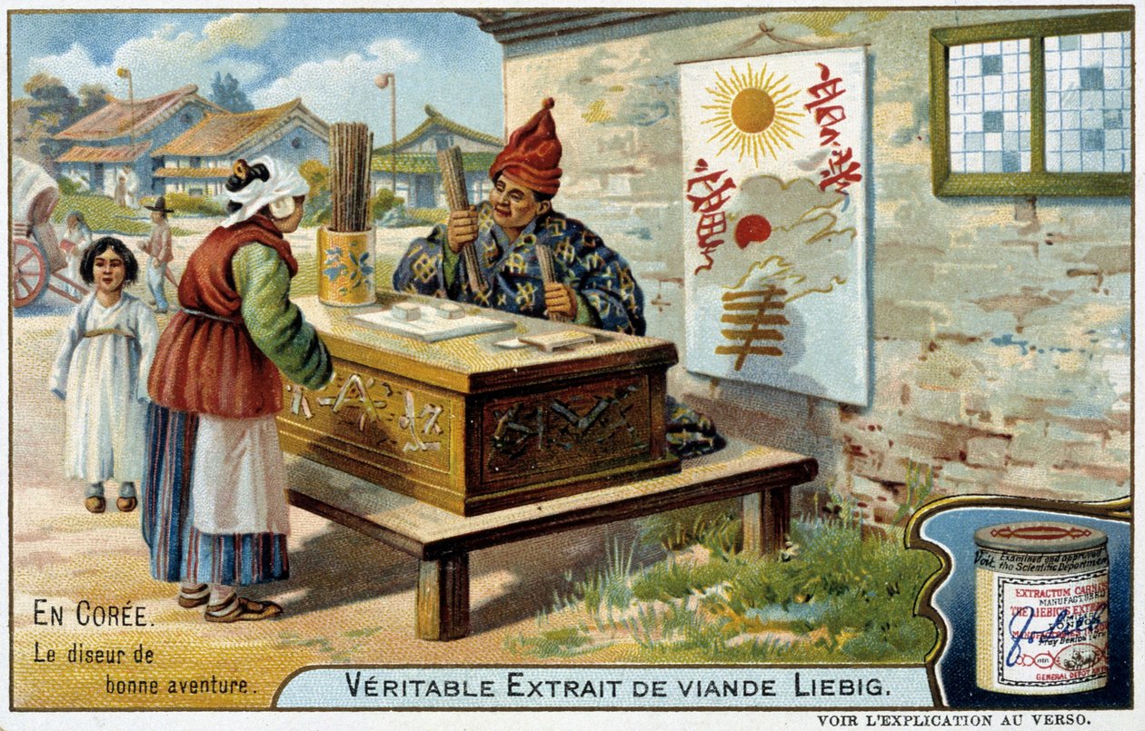 Coree: the fortune teller - chromo. Liebig, c.1900 by French School