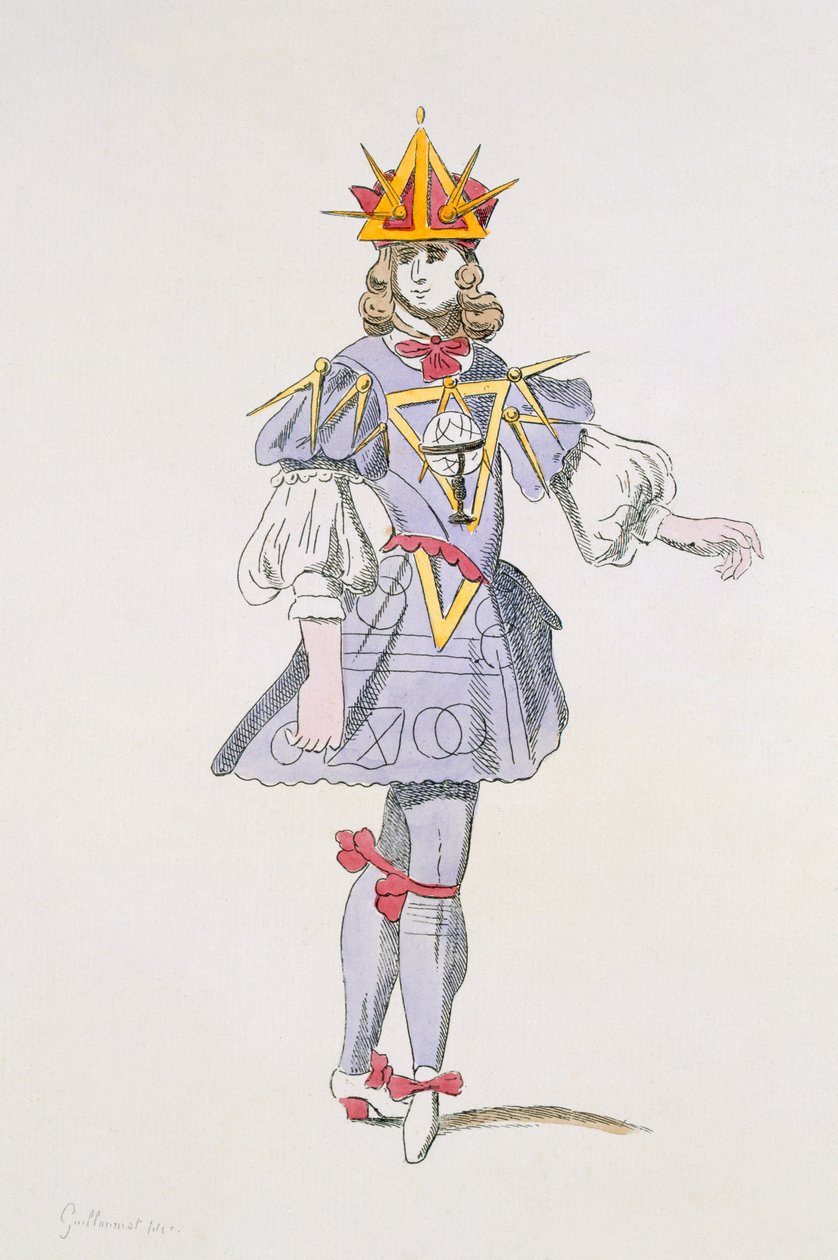 Costume Design for Geometry in a 17th Century Courtly Ballet, from the Menus Plaisirs Collection, Facsimile by A. Guillaumot Fils by French School